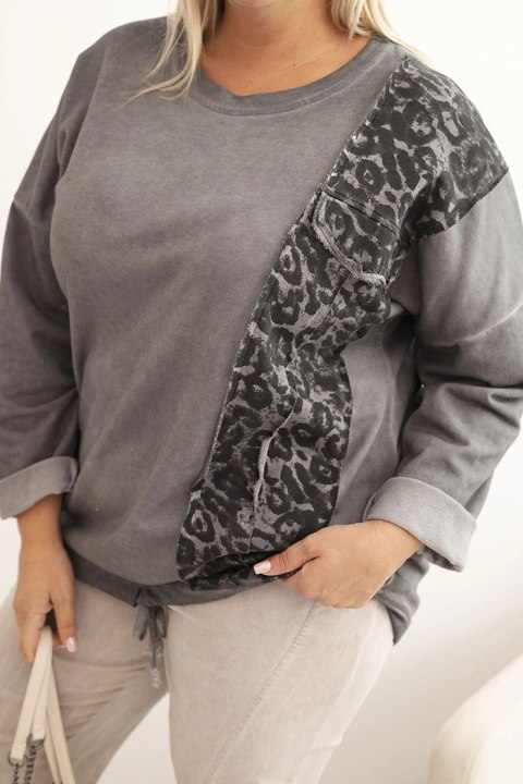 Bluza oversize z troczkiem na dole – moda Plus Size