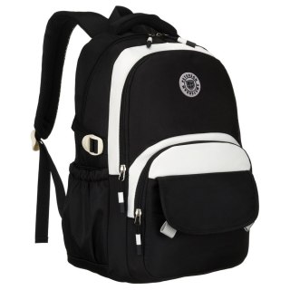 Plecak szkolny młodzieżowy Peterson czarny z przegrodą na laptopa i kieszeniami