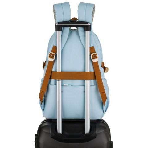 Modny plecak szkolny w kolorze błękitnym