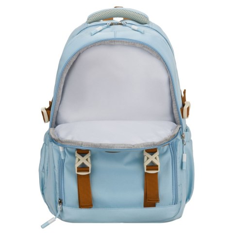 Modny plecak szkolny w kolorze błękitnym