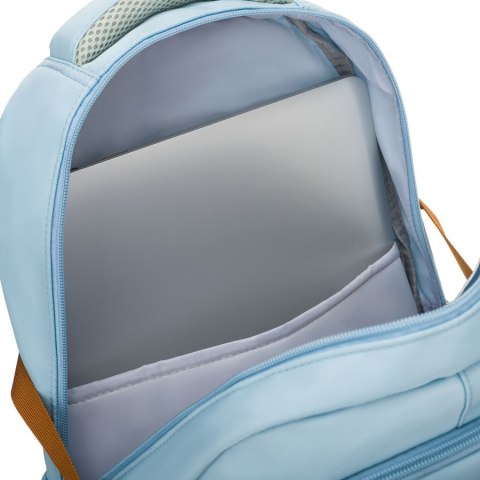 Plecak szkolny błękitny z kieszeniami i paskami kompresyjnymi