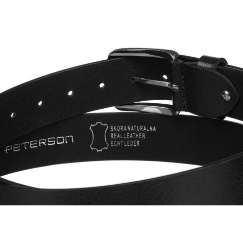 Pasek skórzany męski czarny Peterson – elegancki dodatek do spodni