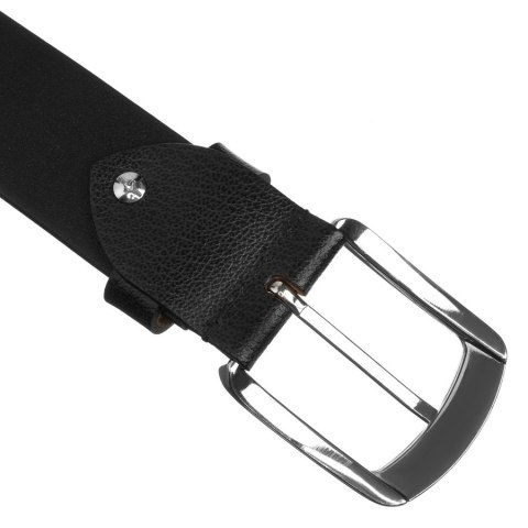 Pasek męski skórzany czarny – minimalistyczny design Peterson