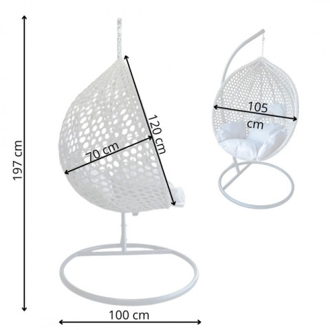 Stylowy fotel kokon KR27 z technorattanu odporny na warunki atmosferyczne