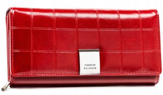 Portfel damski 4U Cavaldi czerwony – skóra naturalna i eko, RFID