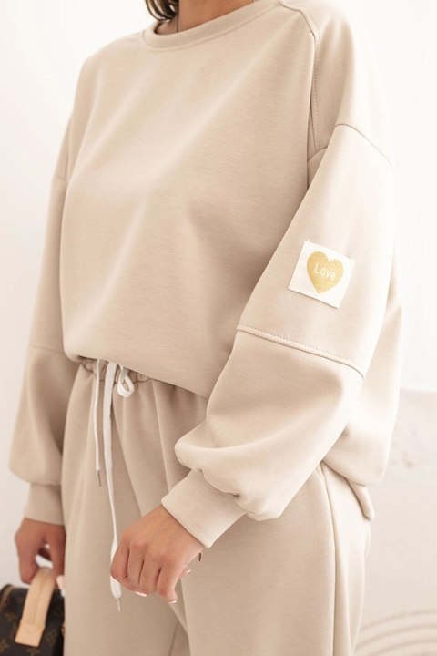eżowa bluza oversize i spodnie z troczkiem – komplet damski