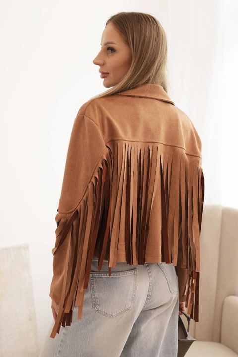 Kurtka damska boho krótka camelowa Stylowy Wieszak