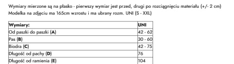 tabela rozmiarów