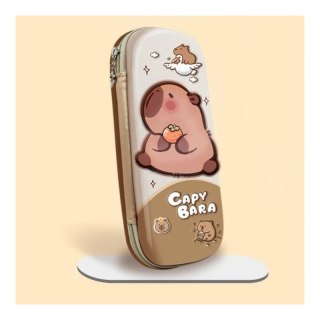 Duży piórnik Capybara brązowy – jednokomorowy, wielofunkcyjny
