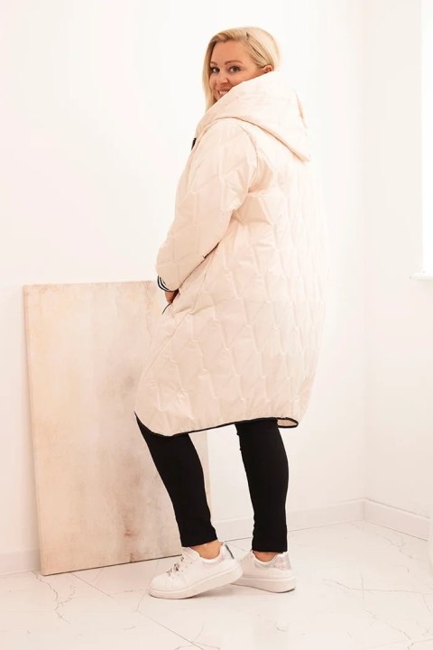 modna kurtka plus size beżowa XL–4XL