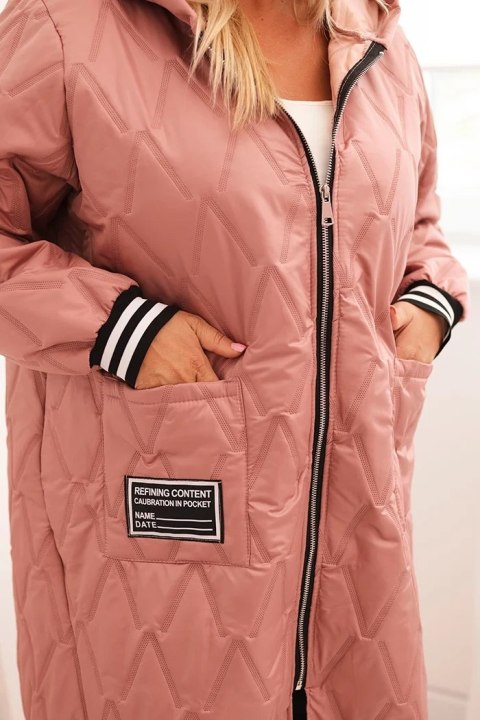 kurtka jesienno-zimowa pudrowy róż XL–4XL