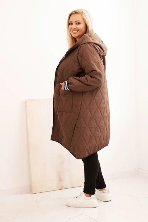 modna kurtka plus size czekoladowa XL–4XL