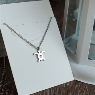 Naszyjnik stal chirurgiczna żółwik kryształ