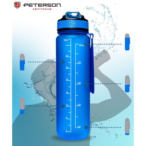 Niebieski bidon o pojemności 1000ml wykonany z tritanu - Peterson