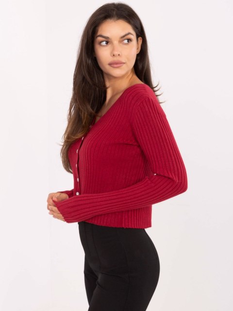 Sweter PM-SW-R1639.27 bordowy S/M