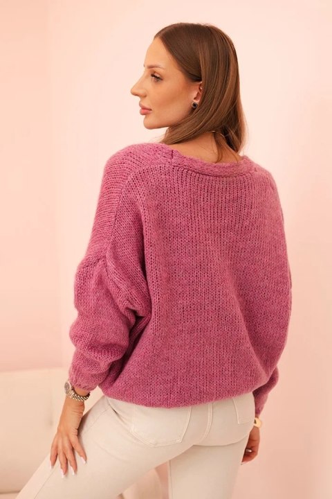 sweter damski włoski oversize z bufiastymi rękawami