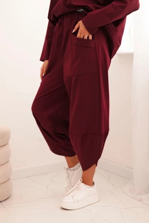 Komplet new punto bluza + spodnie śliwkowy