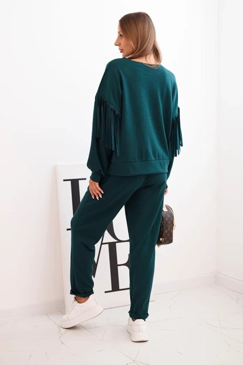 Komplet damski morski z frędzlami oversize elegancki włoski – Stylowy Wieszak