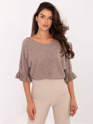 Fango damski sweter z rękawem 3/4 i falbaną ITALY MODA