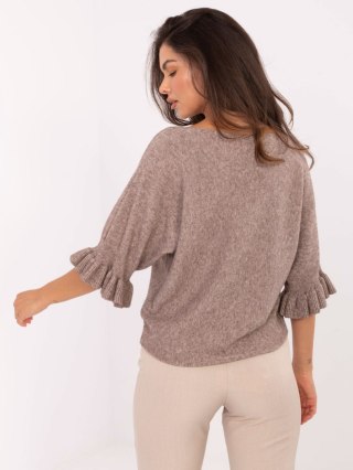 Fango damski sweter z rękawem 3/4 i falbaną ITALY MODA