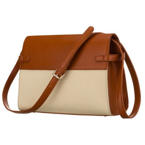 stylowa damska torebka Peterson ecru brązowa na ramię i crossbody