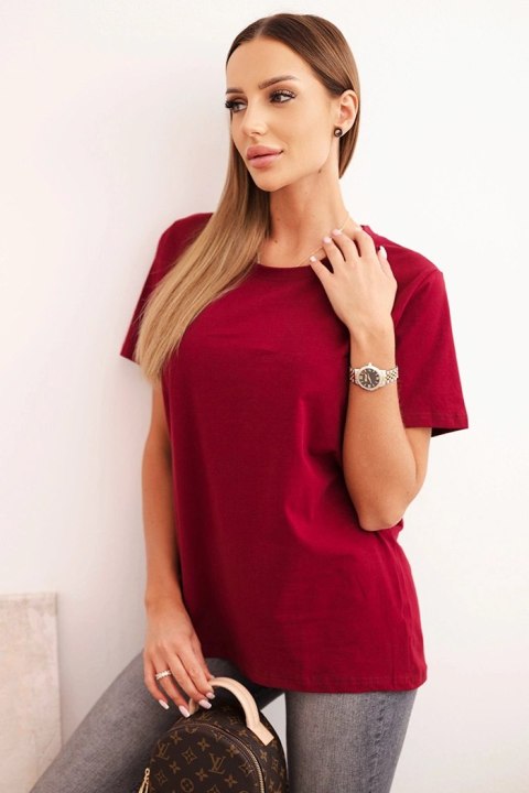 uniwersalna bluzka damska basic bordowa – casual look