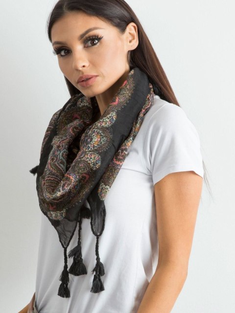 Elegancka czarna chusta damska 100% wiskoza