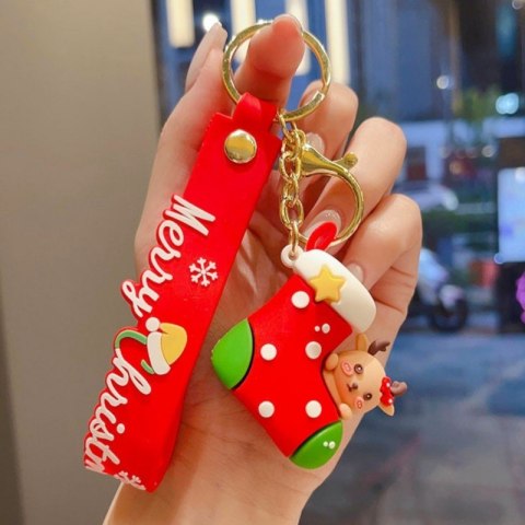 Czerwony brelok w kształcie skarpety – ozdoba Christmas