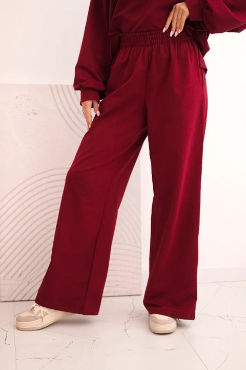 komplet damski stylowy wieszak bordowy bluza i spodnie