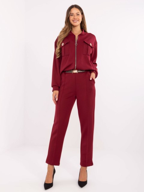 Bluza i spodnie damskie komplet bordowy casual – Stylowy Wieszak