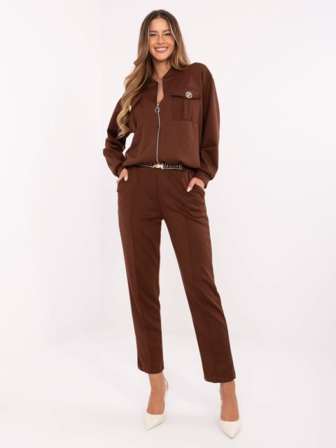Komplet damski casual brązowy bluza i spodnie – Stylowy Wieszak