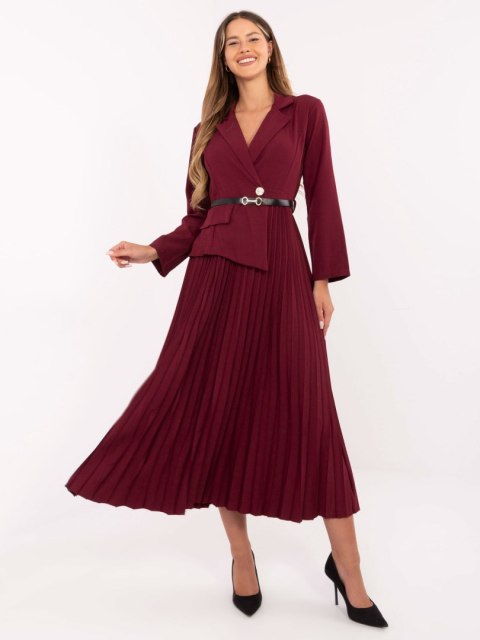 Modna długa sukienka damska ITALY MODA bordo – Stylowy Wieszak
