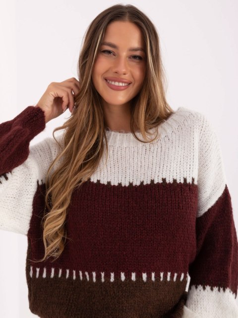 Sweter MI-SW-3181.22 bordowy