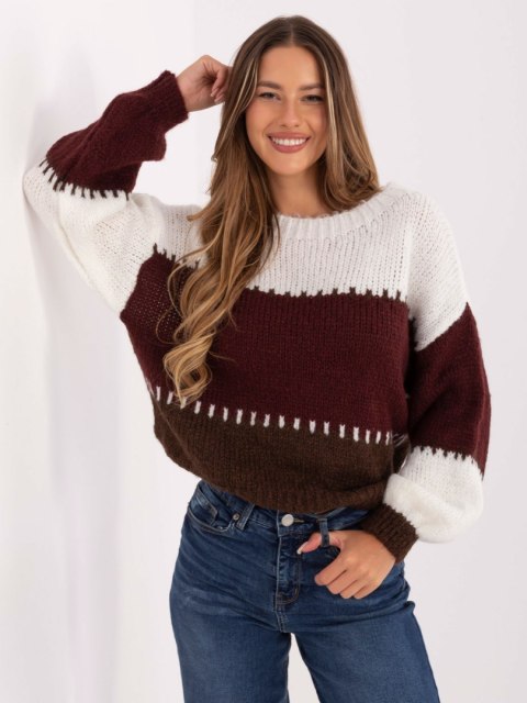 Sweter MI-SW-3181.22 bordowy