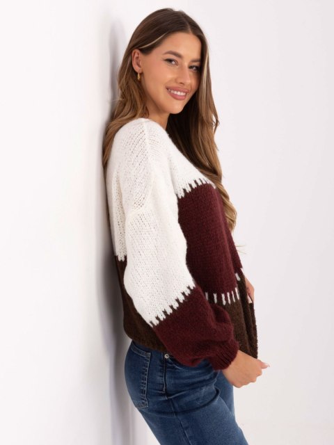 Sweter MI-SW-3181.22 bordowy