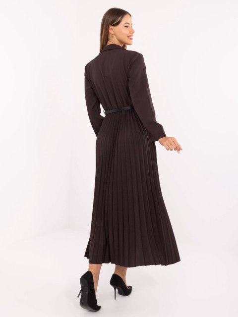 Sukienka damska rozkloszowana maxi czekoladowa – Stylowy Wieszak