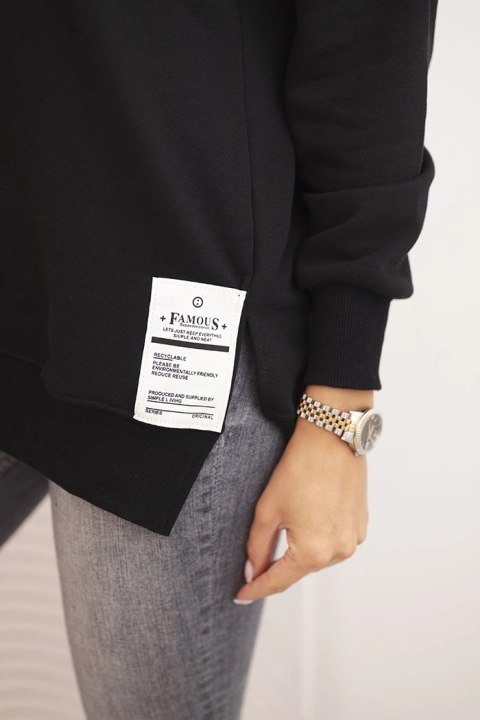 Bluza damska oversize z długim rękawem czarna