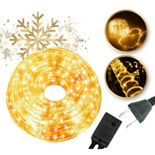 Wąż świetlny LED 8,5 m – ciepły biały, zewnętrzny, 8 trybów