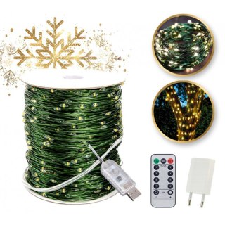 Lampki choinkowe LED 1000 – ciepły biały, 100 m, USB + pilot