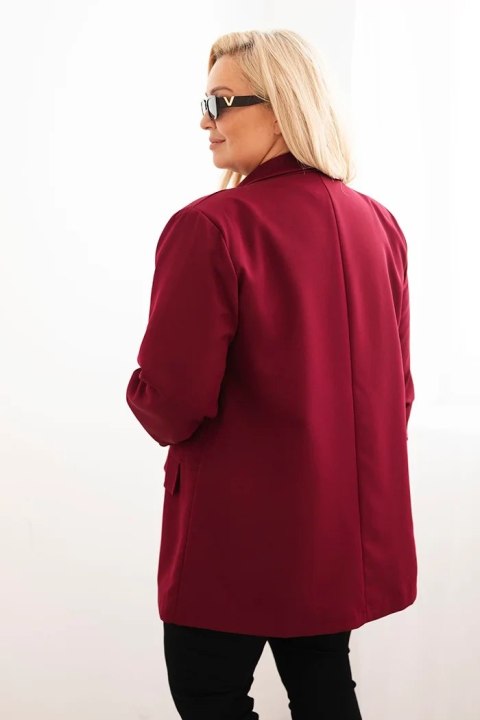 Marynarka damska Plus Size bordowa oversize elegancka