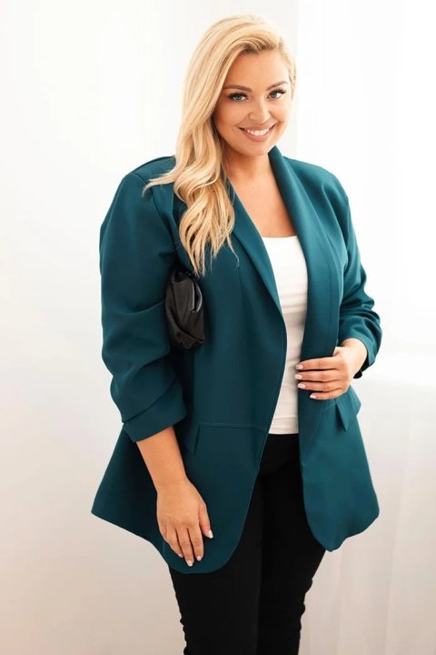 Morska elegancka marynarka damska Plus Size oversize – Stylowy Wieszak