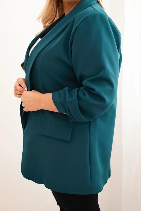 Klasyczna marynarka damska morska Plus Size – Stylowy Wieszak