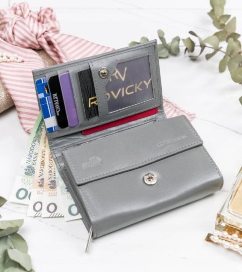 Skórzany portfel damski z miejscem na zdjęcia i systemem RFID - 4U Cavaldi