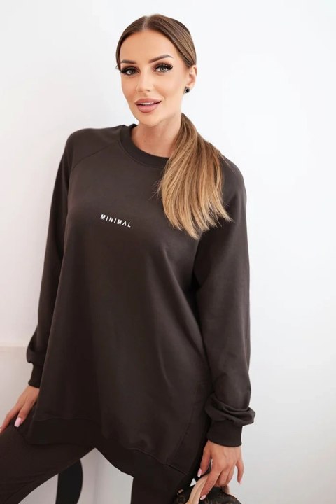 komplet damski brązowy bluza i legginsy „Minimal”