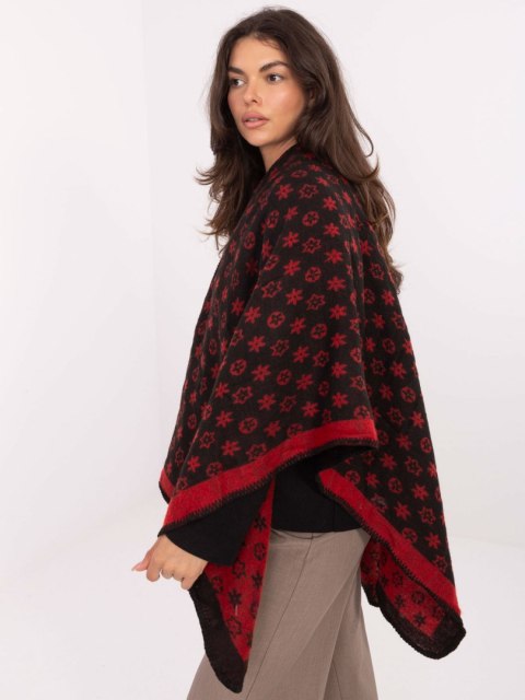 Poncho AT-PN-7661.89 czarno-czerwony