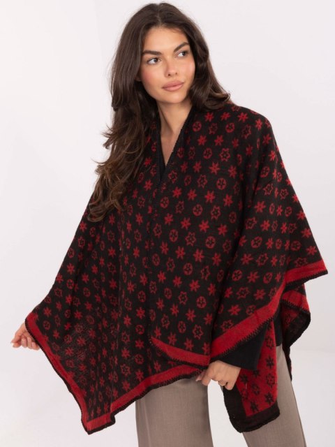 Poncho AT-PN-7661.89 czarno-czerwony