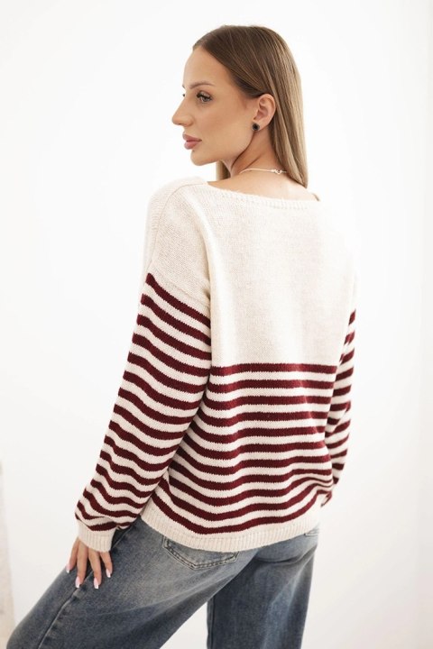 Modny sweter damski bordowy z moherem i wełną – Stylowy Wieszak