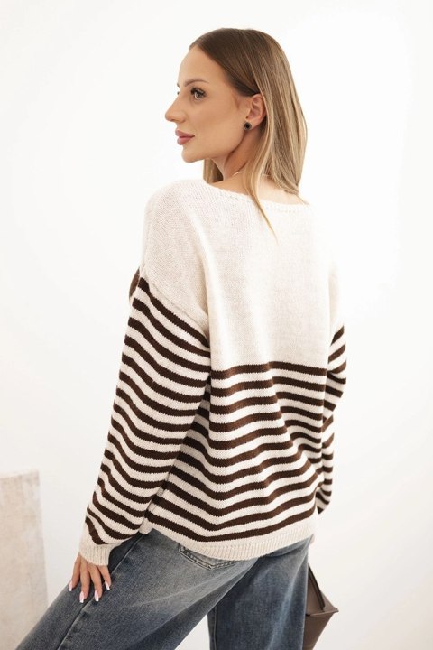 Modny sweter damski brązowy z moherem i wełną – Stylowy Wieszak