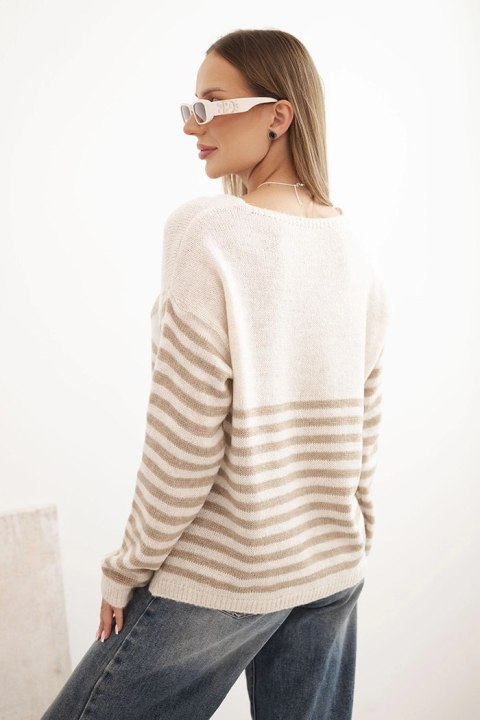 Modny sweter damski camelowy z moherem i wełną – Stylowy Wieszak