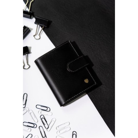 Eleganckie etui na dokumenty w czarnym kolorze wykonane ze skóry naturalnej - Rovicky